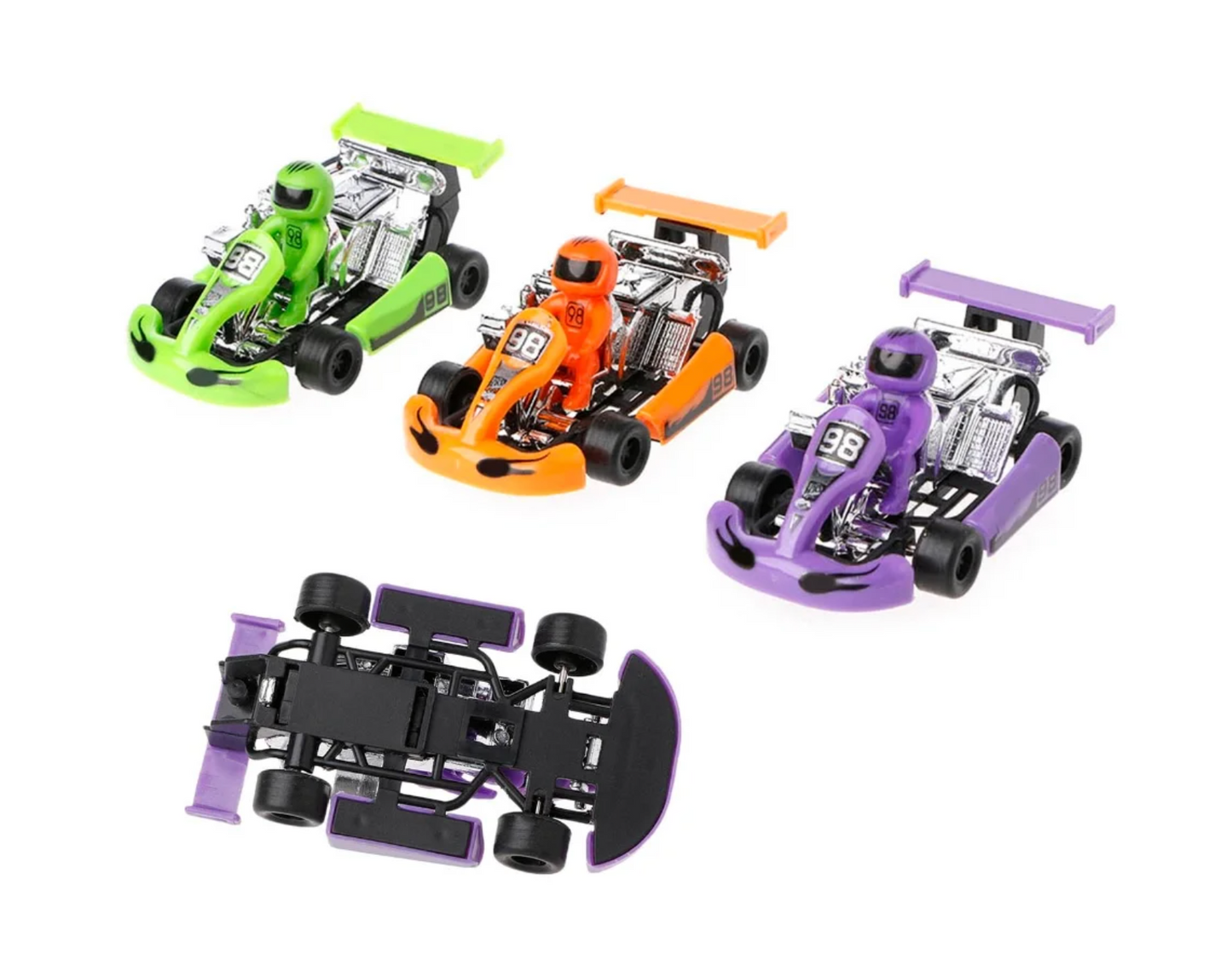 Safe Haven & CO 3-Pack Mini Pull-Back Go-Kart Racer