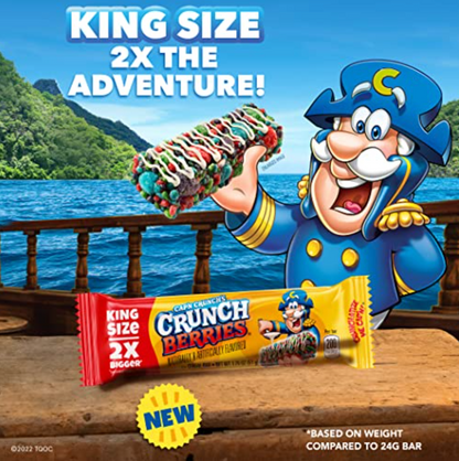 2-Pack Cap'n Crunch Crunch Berries King Size Cereal Bars (1.79 oz Each)