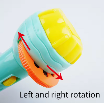 Children’s Cartoon Animal Projector Flashlight – Story Projection Torch with Rotating Discs