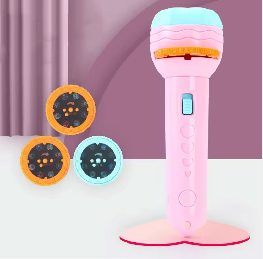 Children’s Cartoon Animal Projector Flashlight – Story Projection Torch with Rotating Discs