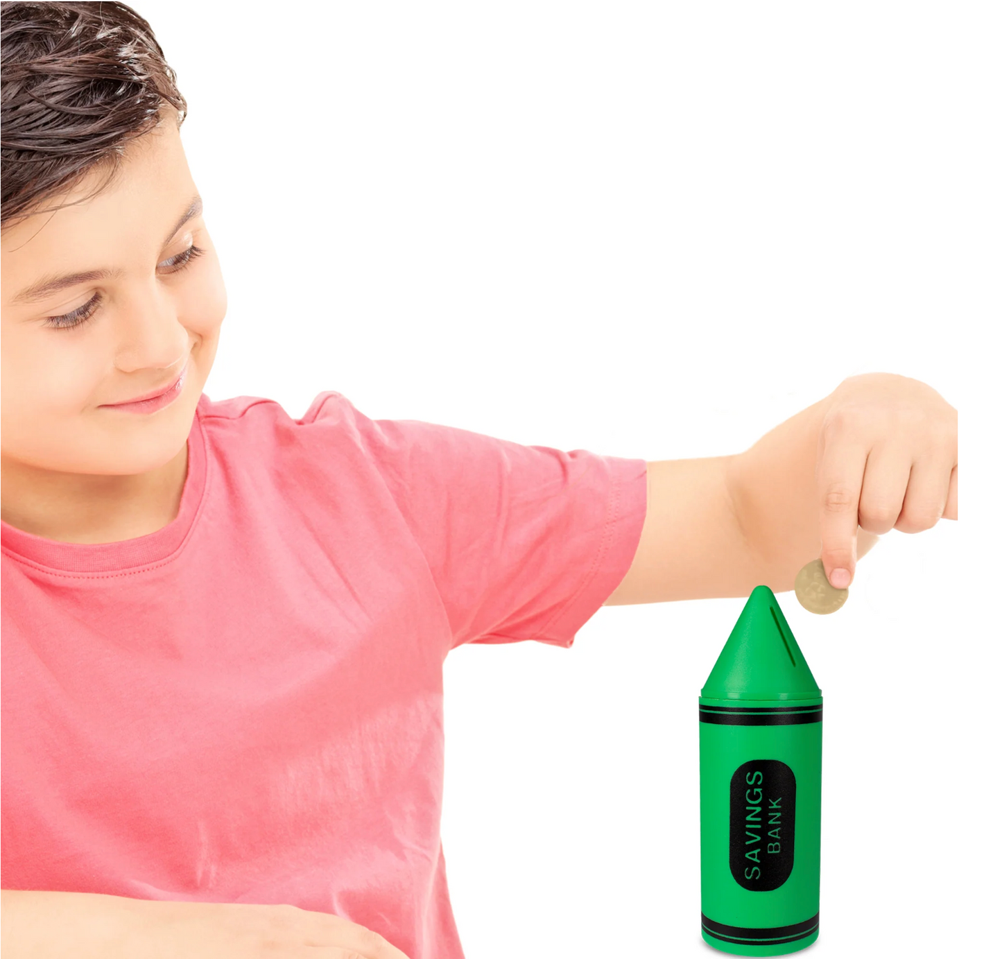 Children’s 6" Crayon Savings Bank – Assorted Colors