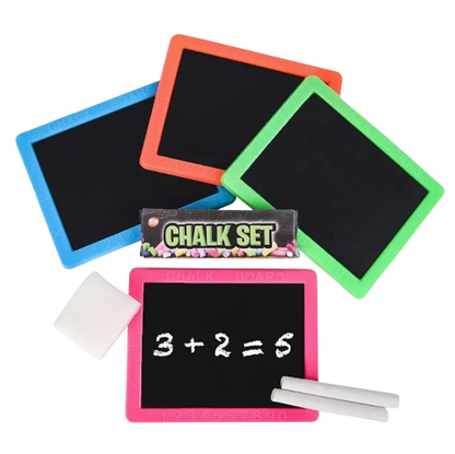 Neon Mini Chalkboard Set with Chalk & Eraser