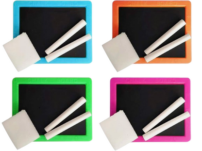 Neon Mini Chalkboard Set with Chalk & Eraser