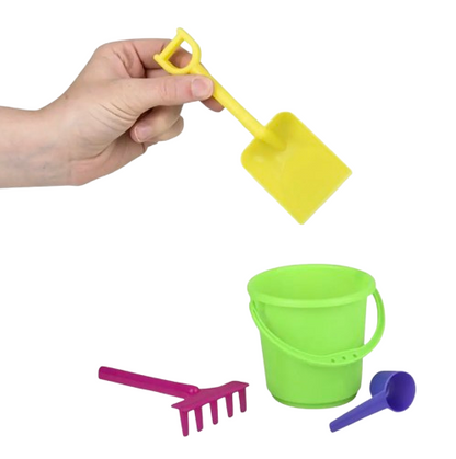 2-Pack Plastic Beach Play Set – 4-Piece Kids Sand Buckets & Tools