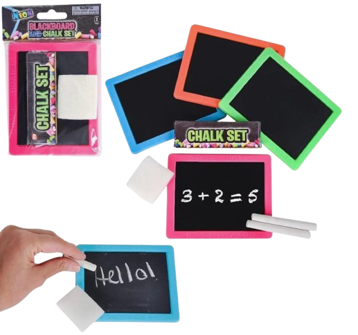 Neon Chalkboard Set with Chalk & Eraser