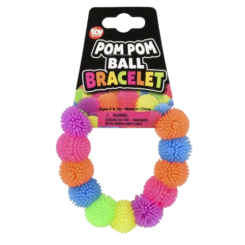2-Pack Pom Pom Ball Bracelet Set