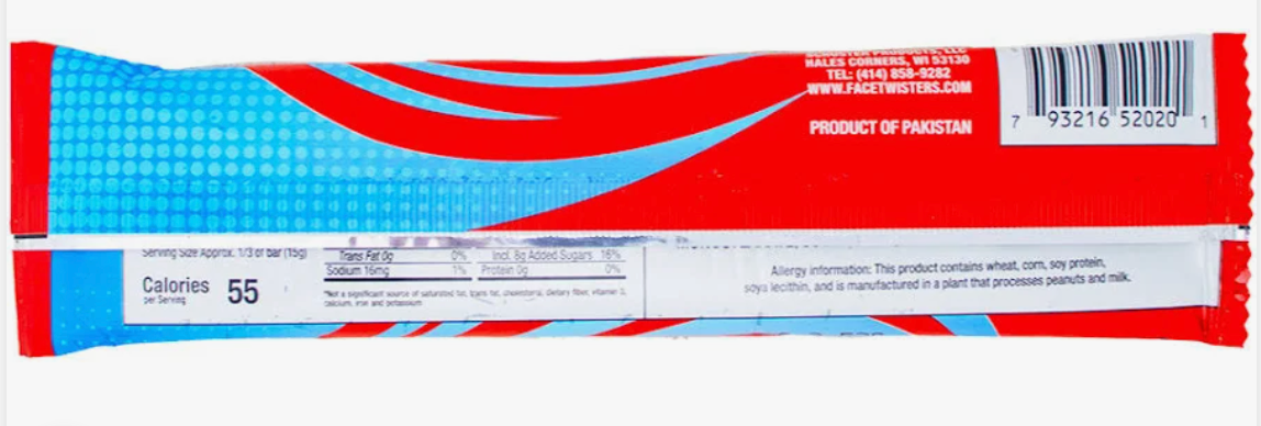 Face Twisters Sour Taffy Combo Blue Raspberry & Cherry – 4 Pack