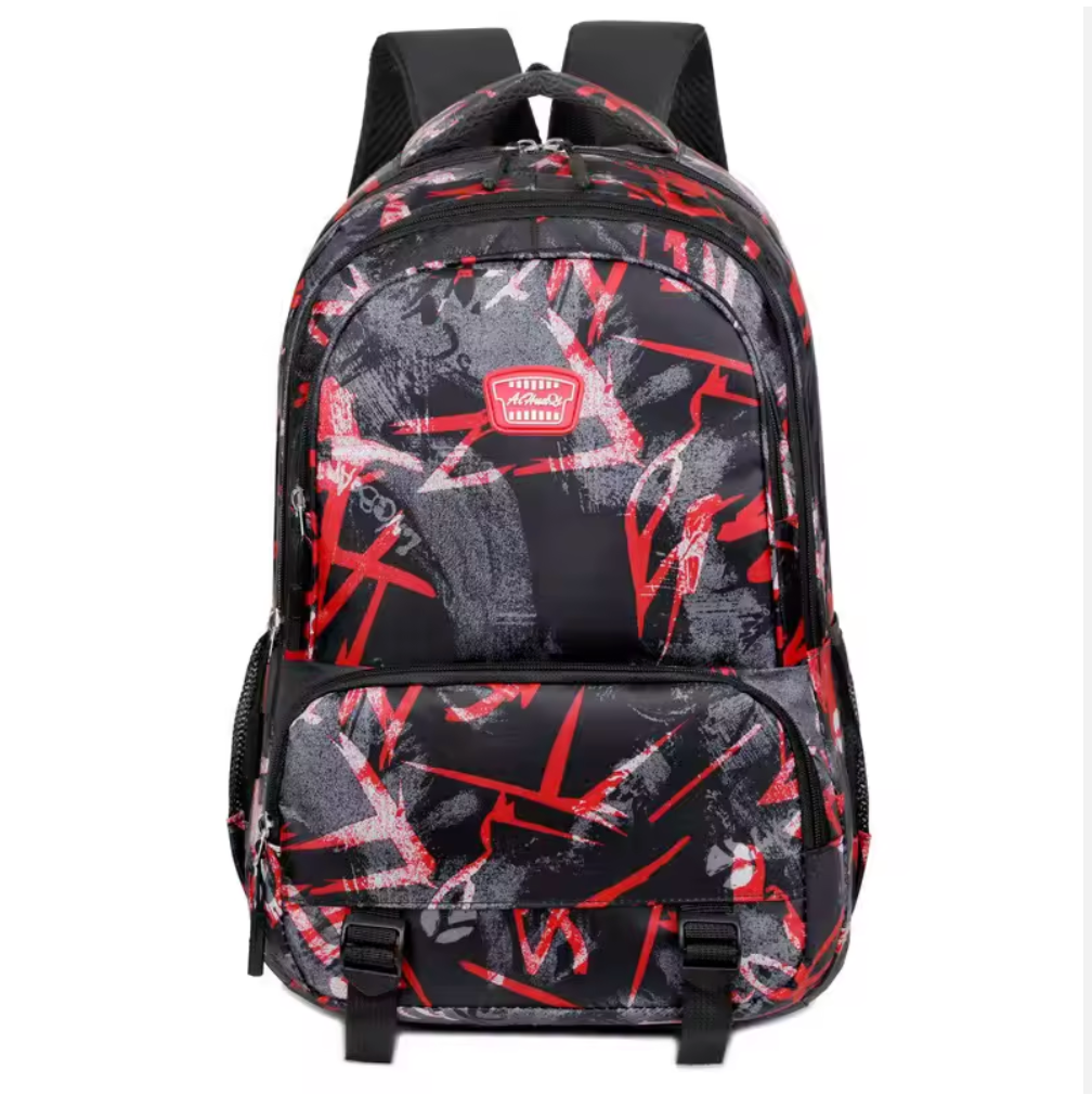 Waterproof Graffiti School Backpack – Multi-Compartment Laptop Travel Rucksack