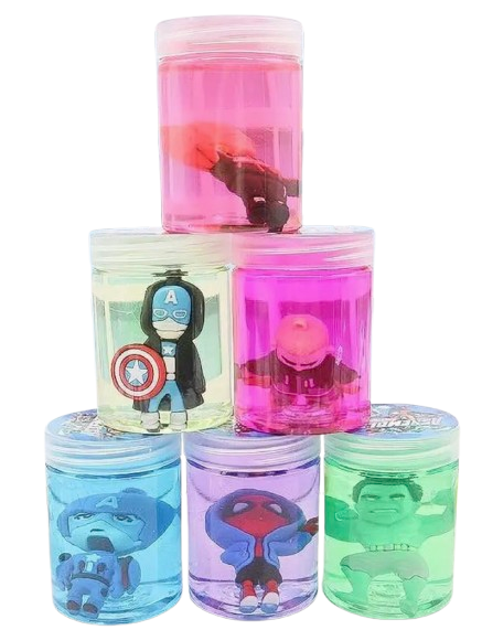 Super Hero Miniature Doll Crystal Slime Toy – 2 Pack Random Character Selection