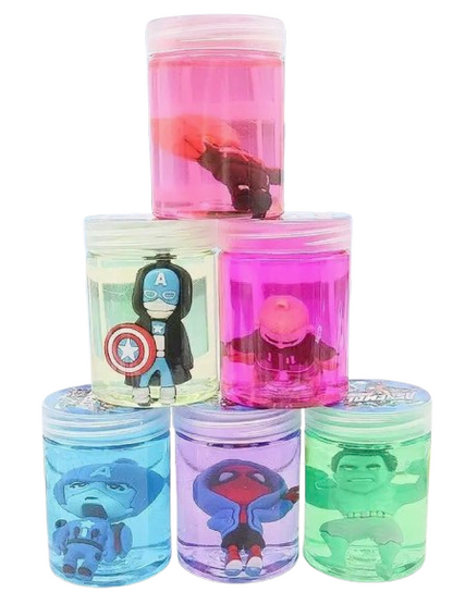 Super Hero Miniature Doll Crystal Slime Toy – 2 Pack Random Character Selection