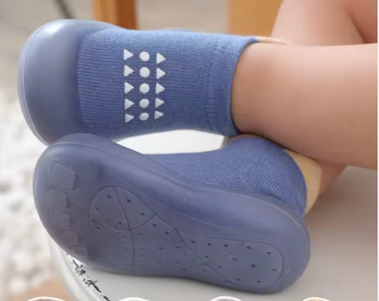 Anti-Slip Rubber Sole Cotton Knitted Toddler Sock Shoes
