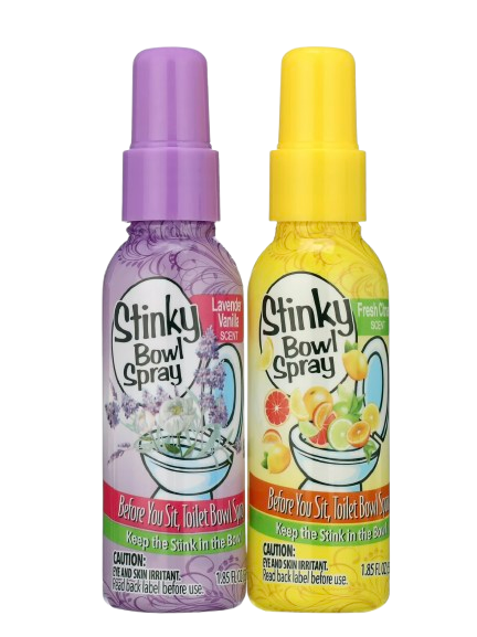 2-Pack Stinky Bowl Spray – Fresh Citrus & Lavender Vanilla (1.85 oz Each)