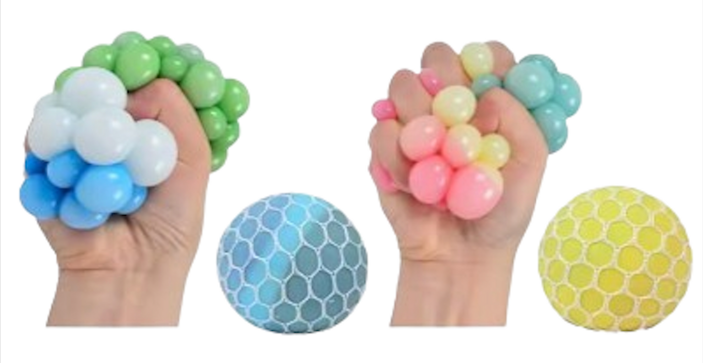 2-Pack (2 inch) Mesh Stress Balls – Sensory Squeeze Toys for Kids, Anxiety Relief & ADHD Support