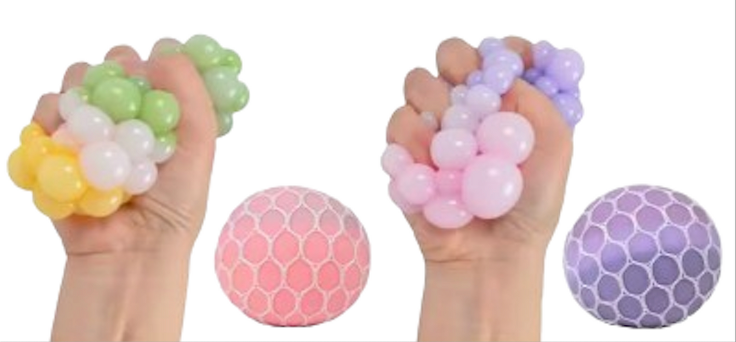 2-Pack (2 inch) Mesh Stress Balls – Sensory Squeeze Toys for Kids, Anxiety Relief & ADHD Support