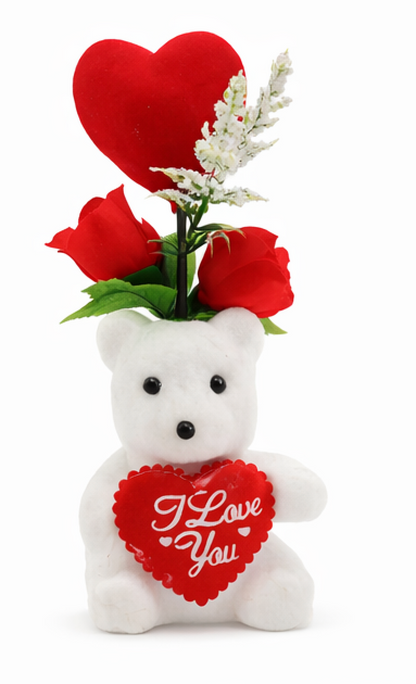 Rose “I Love You” Heart Flower Bear Decorative Gift
