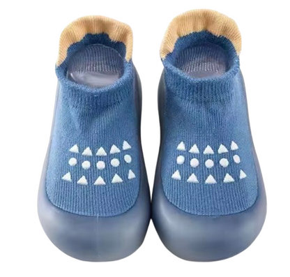 Anti-Slip Rubber Sole Cotton Knitted Toddler Sock Shoes