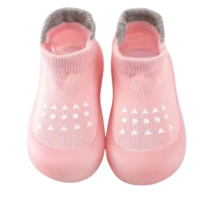 Anti-Slip Rubber Sole Cotton Knitted Toddler Sock Shoes