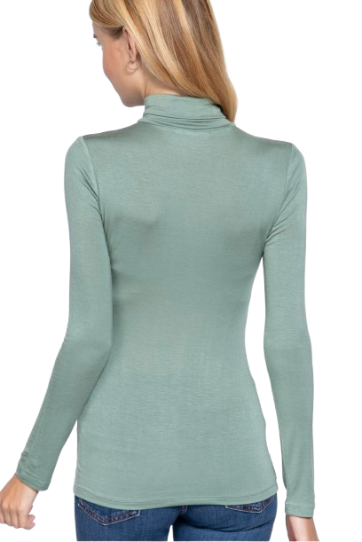 Active Basic USA Women’s Long Sleeve Turtleneck Rayon Spandex Top, Sizes S–L