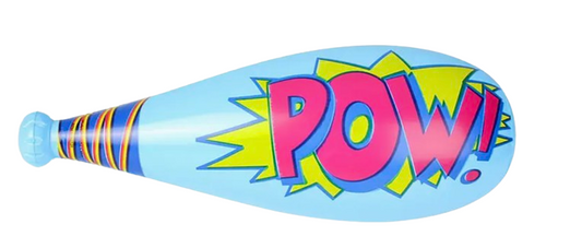 20-Inch “Pow!” Inflatable Bat Party Toy, Assorted Colors for Kids