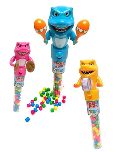 Wacky Shark Candy Toy Dispenser – 3 Pack Assorted Colors