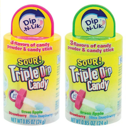 Koko's Sour Triple Dip Candy – 3 Flavor Sour Powder Candy