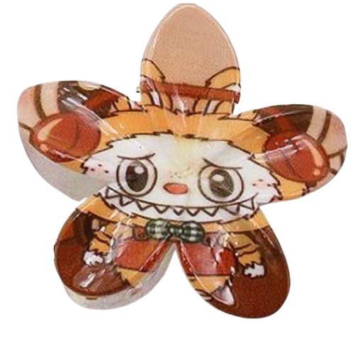 Funny Character Flower Hair Jaw Claw Clips – 6 Pack Cartoon Hair Pins