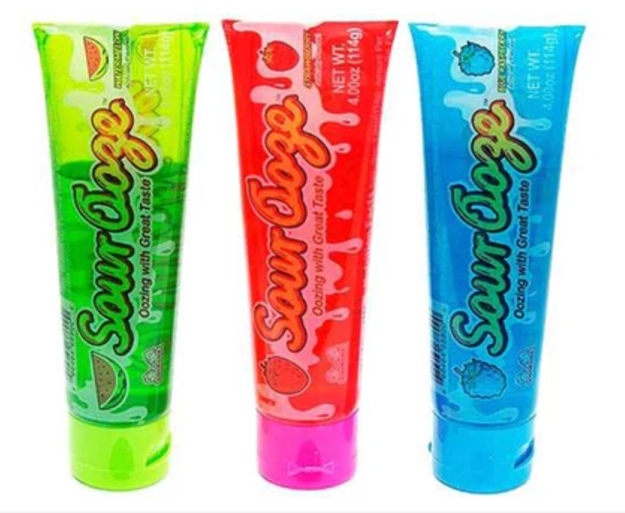 3-Pack Kidsmania Sour Ooze Candy Tubes – Assorted Flavors