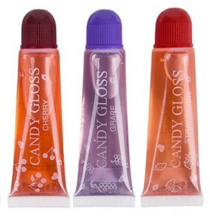 3-Pack Candy Gloss Tubes – Edible Fruity Gloss (Random Flavors)- 0.33oz
