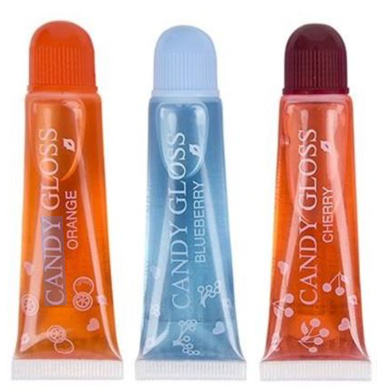 3-Pack Candy Gloss Tubes – Edible Fruity Gloss (Random Flavors)- 0.33oz