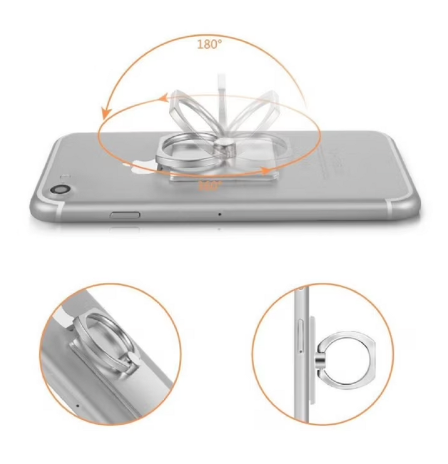 2-Pack 360° Rotating Phone Ring Holder – Square Grip Stand