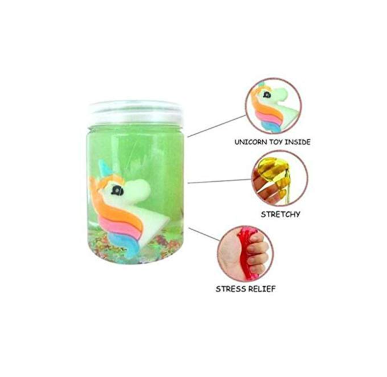 Unicorn Miniature Doll Crystal Slime Toy – 2 Pack Random Character Selection