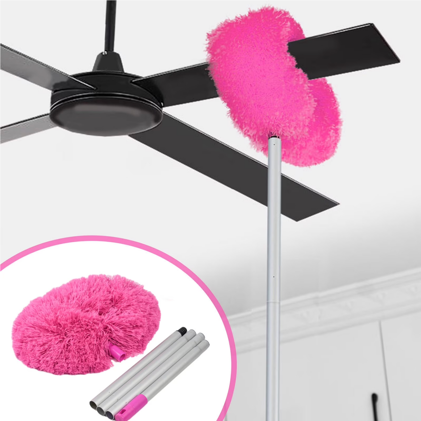 Adjustable Ceiling Fan Duster with Extension Pole