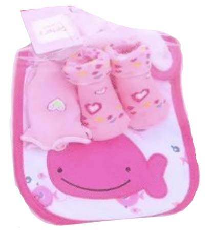 Baby Bib, Sock & Mitten Gift Set – Boys or Girls 3-Piece Matching Sets
