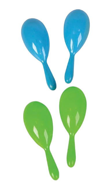 4" Plastic Neon Maracas Set – 4 Piece (2 Sets of 2) Kids Toys