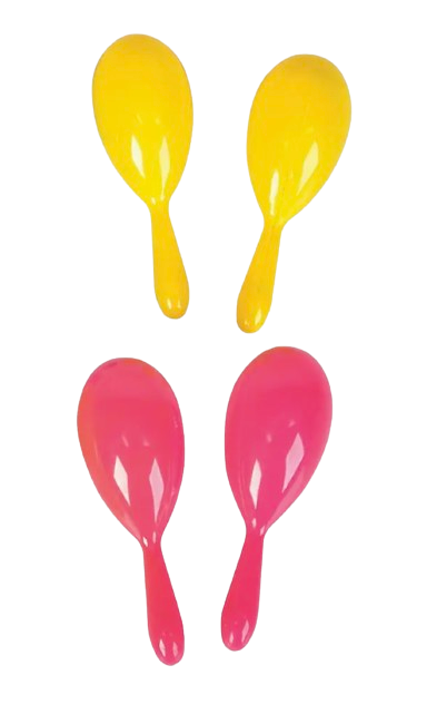4" Plastic Neon Maracas Set – 4 Piece (2 Sets of 2) Kids Toys