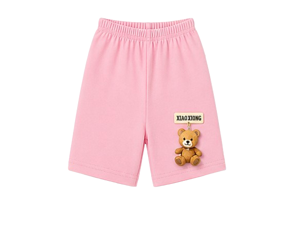 Girls’ Soft Cotton Hanging Teddy Bear Shorts – 2-PacK