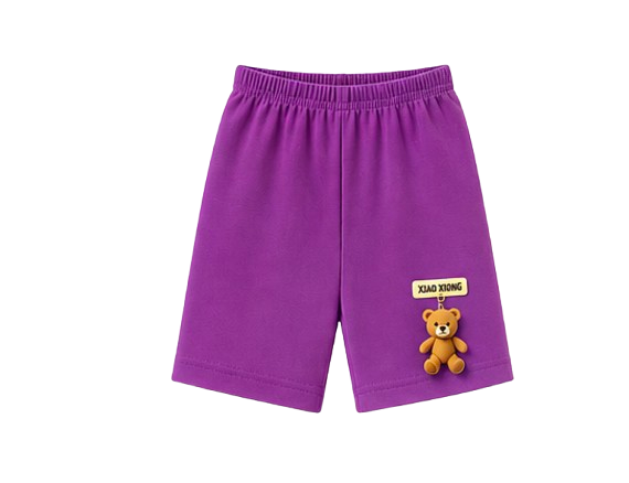 Girls’ Soft Cotton Hanging Teddy Bear Shorts – 2-PacK