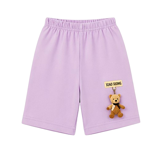 Girls’ Soft Cotton Hanging Teddy Bear Shorts – 2-PacK