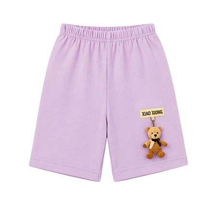 Girls’ Soft Cotton Hanging Teddy Bear Shorts – 2-PacK