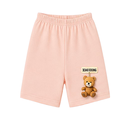 Girls’ Soft Cotton Hanging Teddy Bear Shorts – 2-PacK