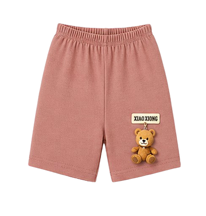 Girls’ Soft Cotton Hanging Teddy Bear Shorts – 2-PacK
