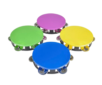 5.5" Neon Tambourine Kids Toy – 2 Pack Handheld Musical Set