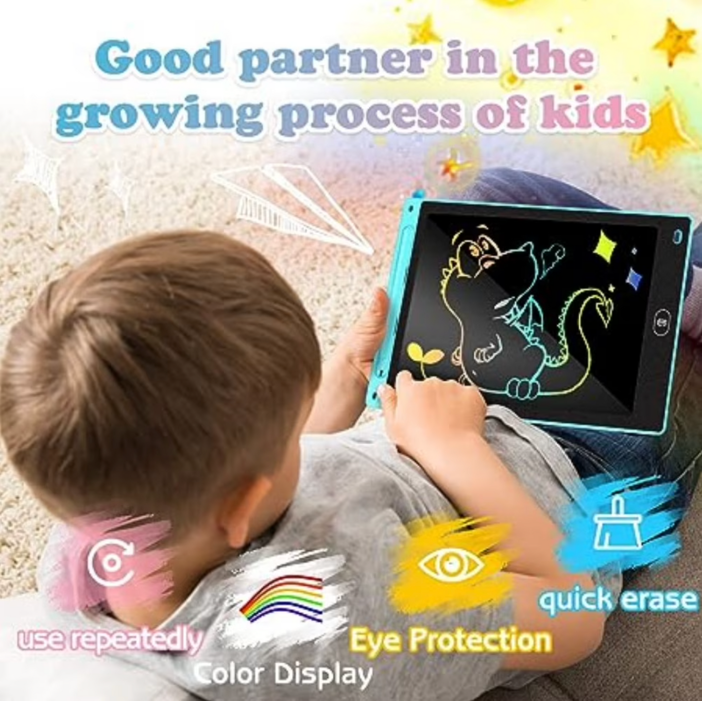 Portable 8.5-Inch LCD Writing Tablet for Kids – Drawing & Learning Pad with Stylus, 2-Pack