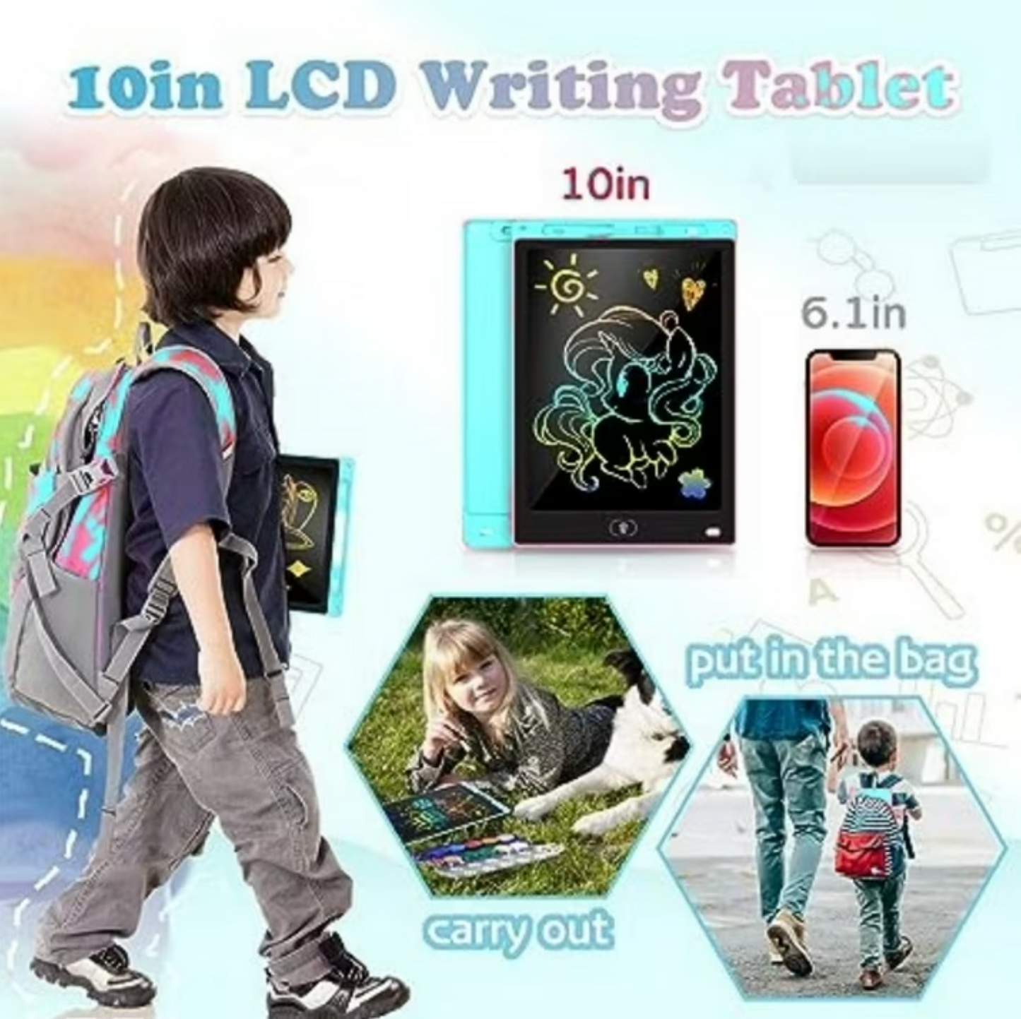 Portable 8.5-Inch LCD Writing Tablet for Kids – Drawing & Learning Pad with Stylus, 2-Pack