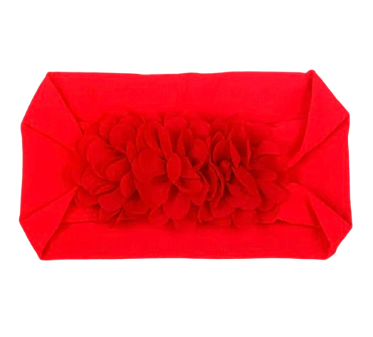 Soft Stretchy Baby Headband with Floral Turban Design – Newborn & Infant Hair Wrap (0–12 Months)