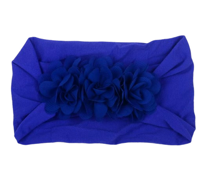 Soft Stretchy Baby Headband with Floral Turban Design – Newborn & Infant Hair Wrap (0–12 Months)