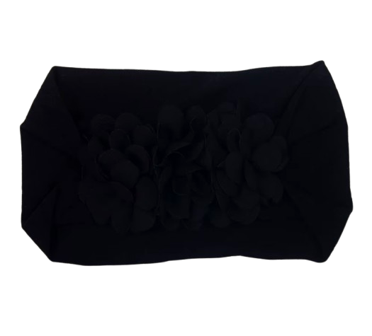 Soft Stretchy Baby Headband with Floral Turban Design – Newborn & Infant Hair Wrap (0–12 Months)