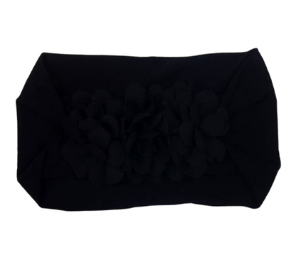 Soft Stretchy Baby Headband with Floral Turban Design – Newborn & Infant Hair Wrap (0–12 Months)