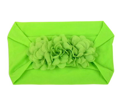 Soft Stretchy Baby Headband with Floral Turban Design – Newborn & Infant Hair Wrap (0–12 Months)