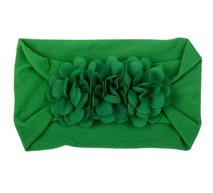Soft Stretchy Baby Headband with Floral Turban Design – Newborn & Infant Hair Wrap (0–12 Months)